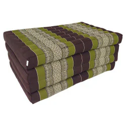 Brun-grøn foldbar gulvmadras 190x80 cm med kapok