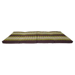 Brun-grøn foldbar gulvmadras 190x80 cm med kapok