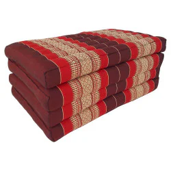 Rød thailandsk foldemadras 190x80 cm med kapok
