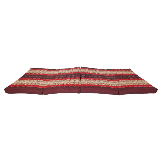 Rød thailandsk foldemadras 190x80 cm med naturlig kapok
