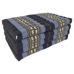 Sort-blå foldbar gulvmadras 190x80 cm med elefanter