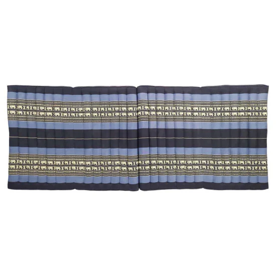 Sort-blå foldbar gulvmadras 190x80 cm med elefantmønster