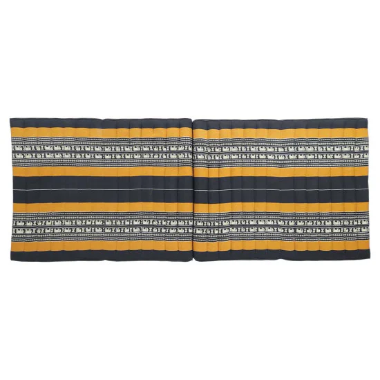 Sort-orange foldbar gulvmadras 190x80 cm med elefantmønster