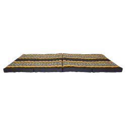 Sort-orange foldbar gulvmadras 190x80 cm med elefanter