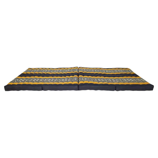 Sort-orange foldbar gulvmadras 190x80 cm med elefantmønster