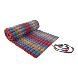Roll-up gulvmadras 180x75 cm - rød-blå