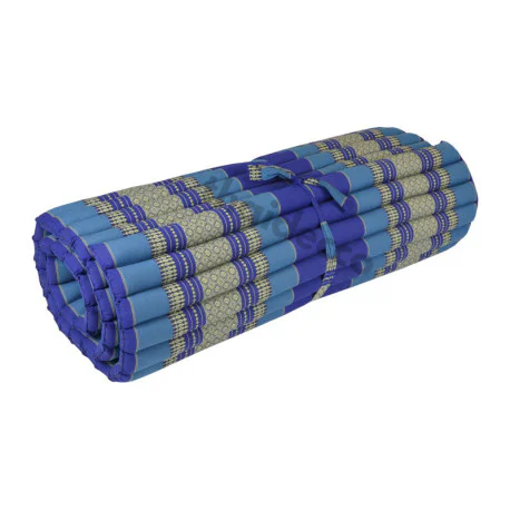 Rullebar kapokmadras 200x100x5 cm blå-hvid
