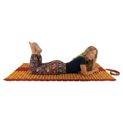 Rullebar kapokmadras 200x100 cm - brun-grøn