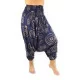 Luftige og cool haremsbukser med spiralmønster i mørkeblå