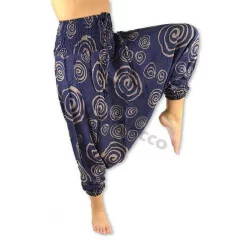 Mørkeblå haremsbukser Spiral med lavt skridt