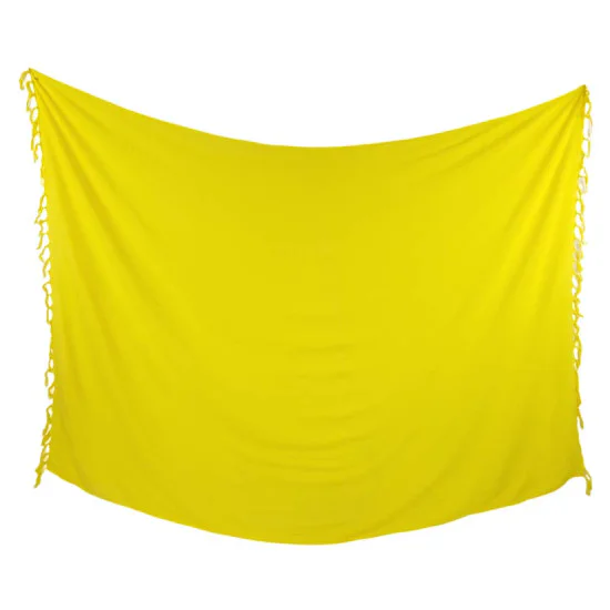 Knaldgul sarong til sol, bad i målene 180x115 cm, som er en cool strandbeklædning, der er hurtigtørrende
