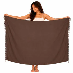 Sarong - Ensfarvet brun farve