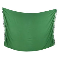 Sarong - Ensfarvet mørkegrøn farve