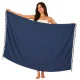 Marineblå ensfarvet sarong i rayon