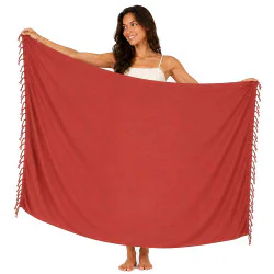 Sarong - Solid rustrød farve
