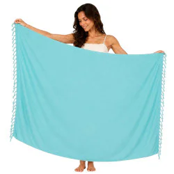 Mintturkis ensfarvet sarong