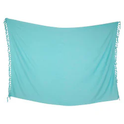 Mintturkis ensfarvet sarong