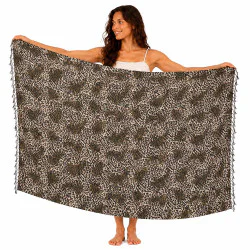 Leopard-sarong med jordnært naturmønster