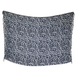 Gråblå leopard-sarong med sort mønster