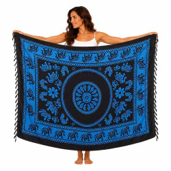 Sarong blå elefantmønster