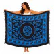 Blå sarong med elefantmønster - boheme strandtørklæde