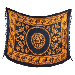 Sarong med orange elefantmønster