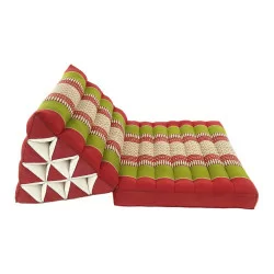 Trekantspude - En liggedel - Rød/Grøn