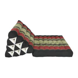 Trekantspude - En liggedel - Sort & Rød