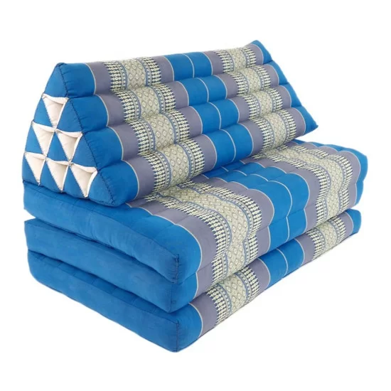 Stor thailandsk pude Jumbo XXL med tre puder i blå og grå