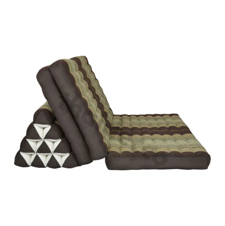 Large Thai Jumbo XXL-pude med tre skillevægge i brun og beige