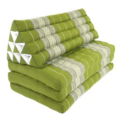 Grønhvid siddepude i jumbostørrelse – Thailandsk design