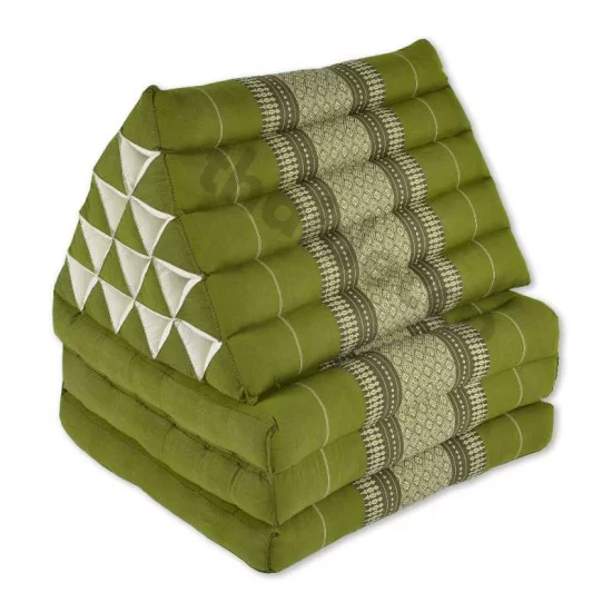 Tredelt trekantspude XL i farverne grøn og hvid