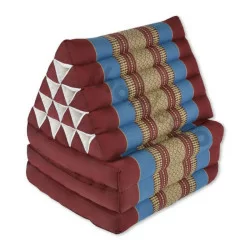 Thailandsk sidde-/liggepude XL – Rød & blå