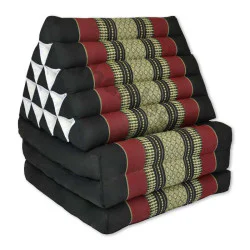 Thaipude XL – Sort & rød med høj ryg