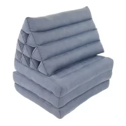 Thailandsk pude 3 dele – Ensfarvet blågrå