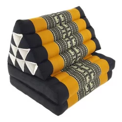 Trekantpude med elefantmotiv – sort-orange version med to puder