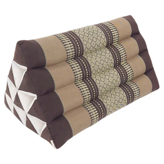 Thai pyramidepude uden fod i brune og beige farver