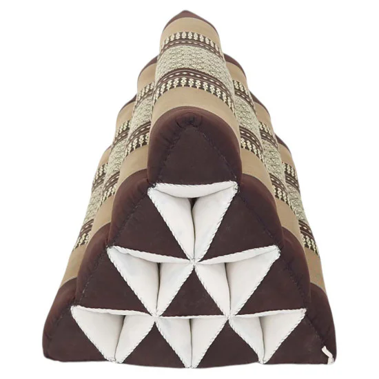 Thai pyramidepude uden fod i brune og beige farver