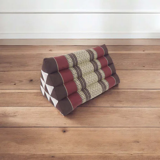 Thai pyramidepude uden bund i farverne brun og rød