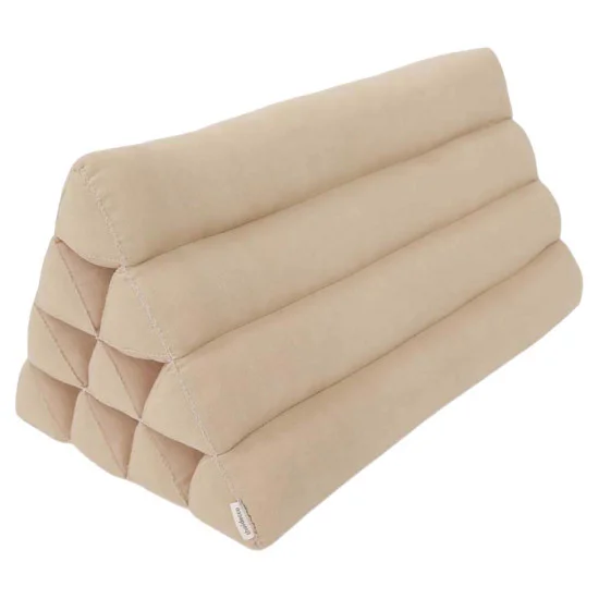 Thai pyramidepude uden fod i beige ensfarvet