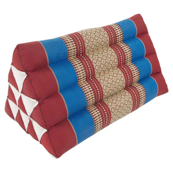 Thai pyramidepude uden fod i røde og blå farver