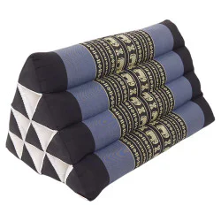 Sort og blå pyramidepude med elefantmønster