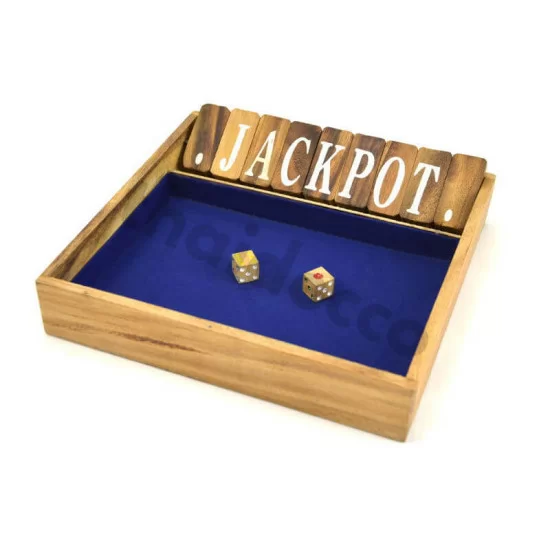 Shut The Box Jumbo terningspil med blå spilleflade