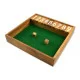Træspil Shut The Box Large med terninger og grøn spilleflade