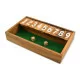 Træspil Shut The Box med grøn spilleflade